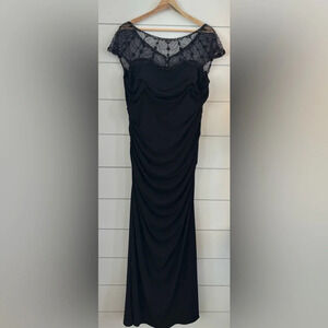 Jade Couture Black Beaded Maxi Dress